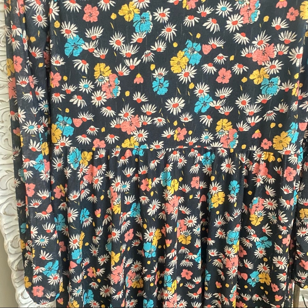 NWT Nasty Gal Floral Print Maxi Mid Smock Long Sleeves Women Cool Vibes Dress - Picture 6 of 9